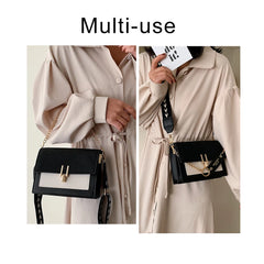 Leather Contrast Crossbody Bag for Women