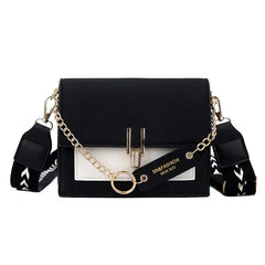 Leather Contrast Crossbody Bag for Women