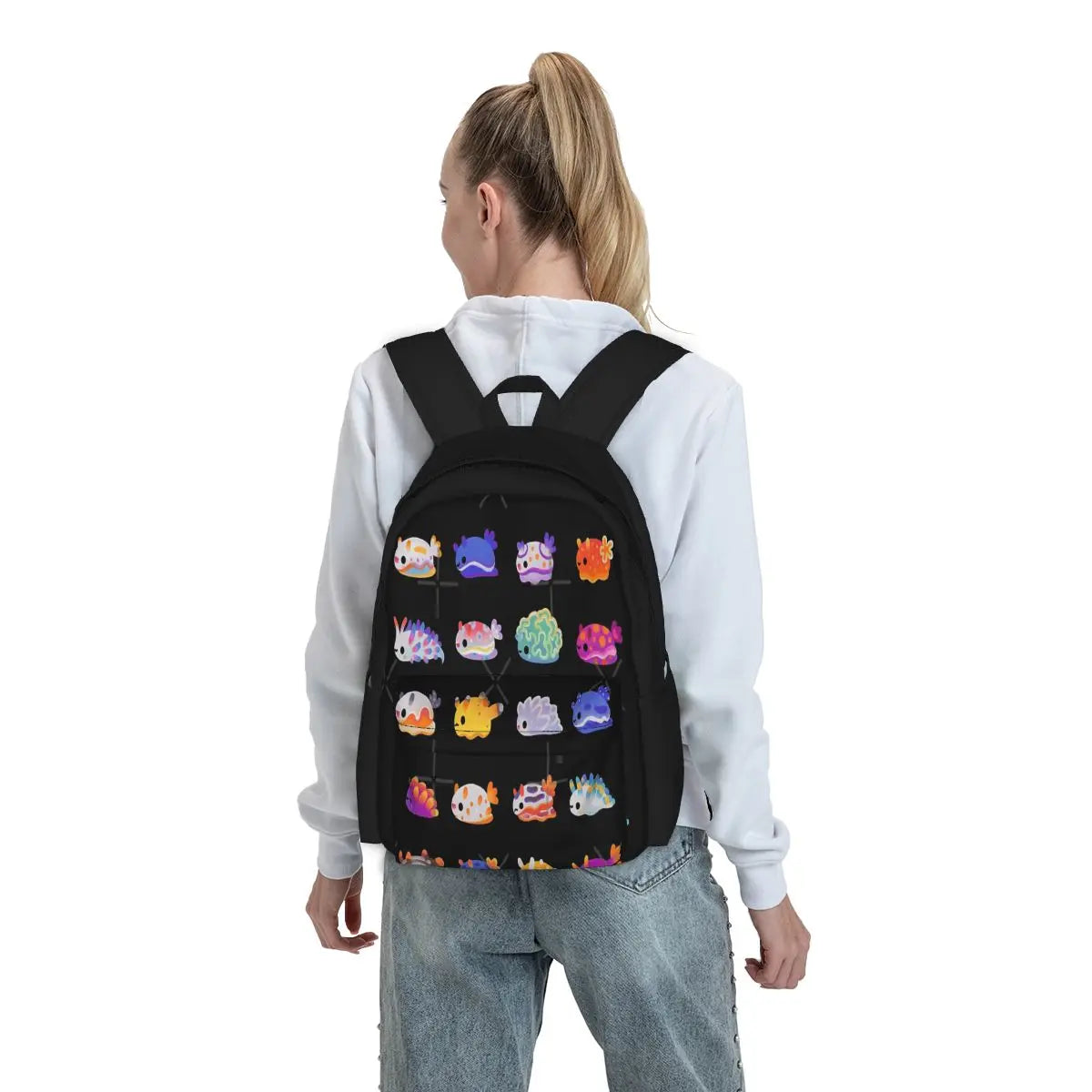 Sea Slug Backpacks Men's School Bags Boys Anime Print Bag Women
