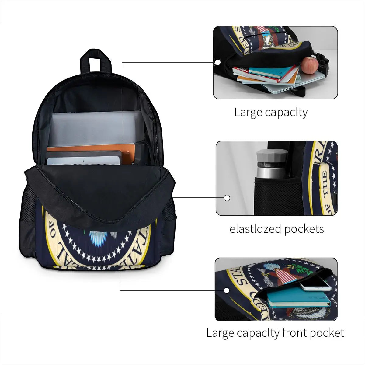 President of 3 Backpacks Men's & Women's Handbag Backpacks