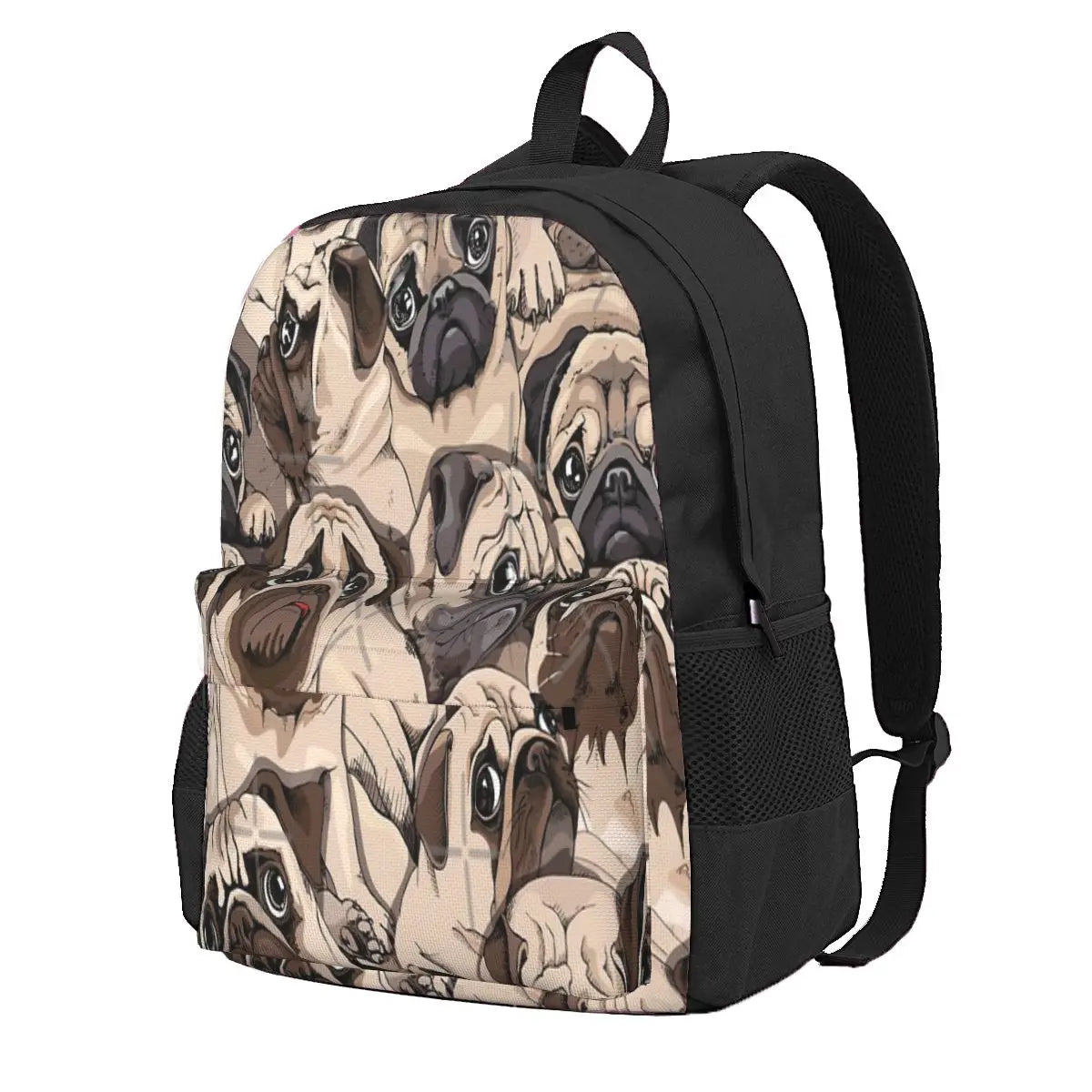 Portrait Backpacks Men's Women's Zipper School Bag