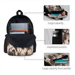 Portrait Backpacks Men's Women's Zipper School Bag