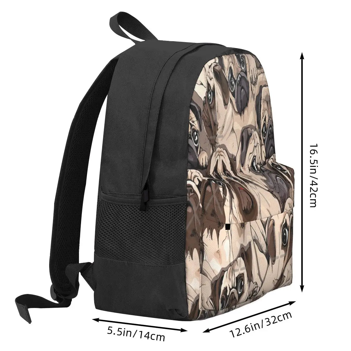 Portrait Backpacks Men's Women's Zipper School Bag