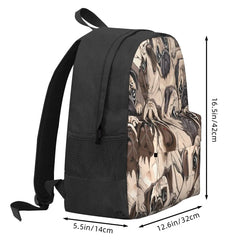 Portrait Backpacks Men's Women's Zipper School Bag