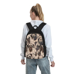 Portrait Backpacks Men's Women's Zipper School Bag