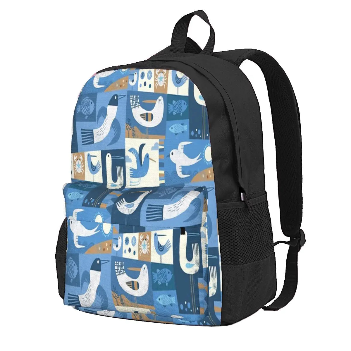 Seaside Backpacks Men's & Women's School Bags, Zipper Close