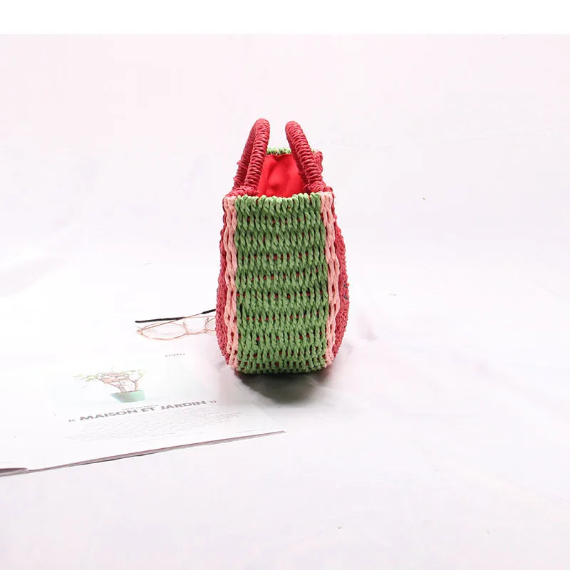 Seaside Vacation Beach Straw Watermelon Bag Female