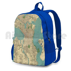 Seattle Vintage Map | Outdoor Hiking Backpack