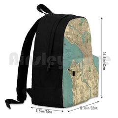 Seattle Vintage Map | Outdoor Hiking Backpack