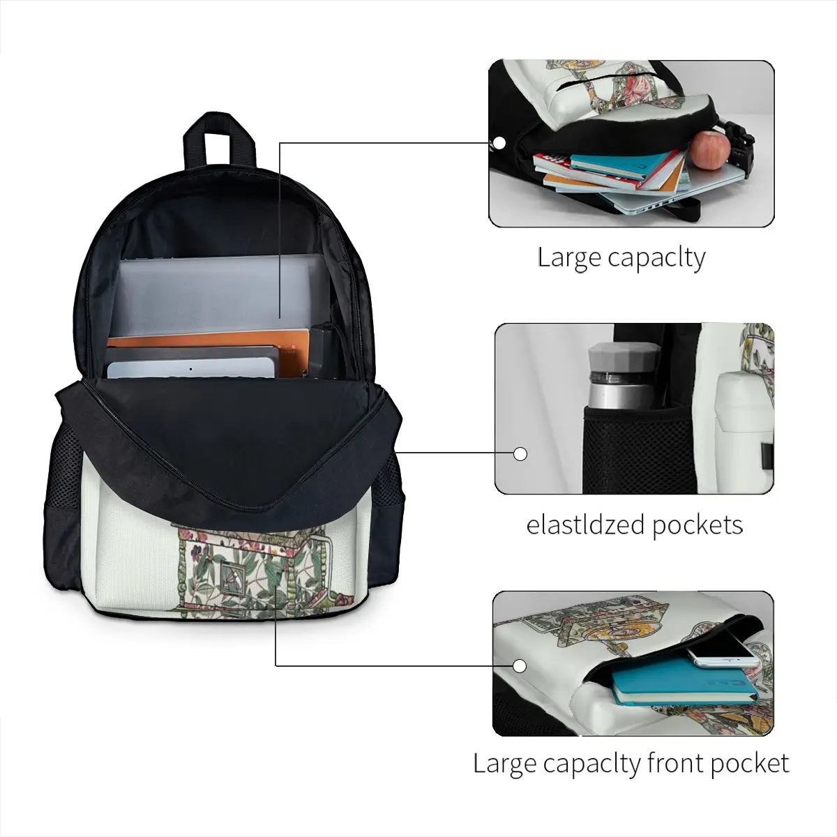 Sound Vintage Botanical Backpacks Men's & Women's Eco-Friendly School Bags