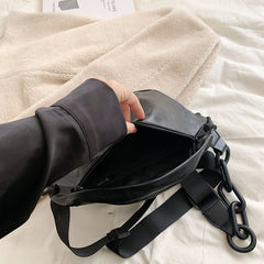 Semicircle Saddle Crossbody Bag Women PU Leather Fanny Pack Travel Chest Bag