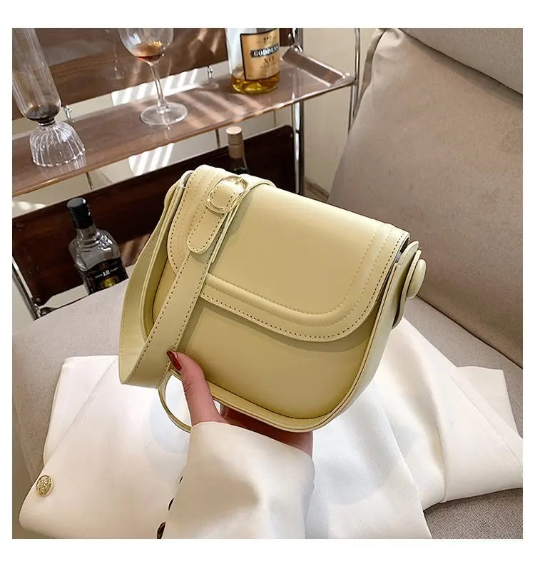 Semicircle Saddle Shoulder Crossbody Bags with Adjustable Wide Strap