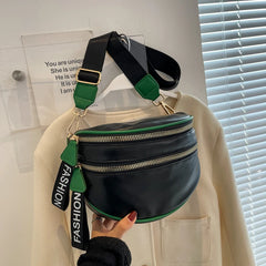 Semicircle Waist Bag Leather Commuter Fanny Pack Ladies Crossbody Chest Bag