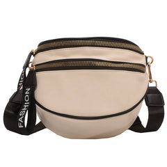 Semicircle Waist Bag Leather Commuter Fanny Pack Ladies Crossbody Chest Bag