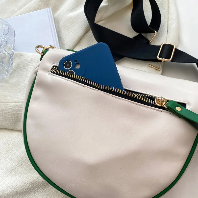 Semicircle Waist Bag Leather Commuter Fanny Pack Ladies Crossbody Chest Bag