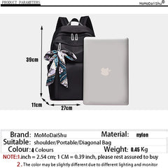 Silk Scarf Nylon Women Backpack - Pretty Style Girls School Travel Rucksack