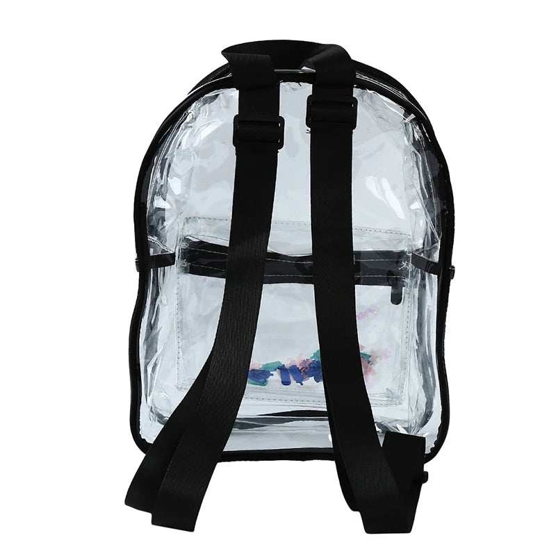 Sequin Bag Unisex Backpack Transparent PVC Female College Students Shoulder Bag