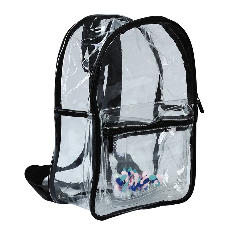 Sequin Bag Unisex Backpack Transparent PVC Female College Students Shoulder Bag