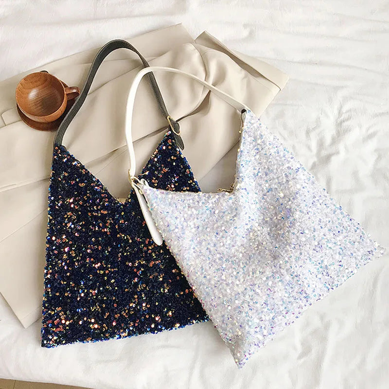 Sequin Handbag Shoulder Bags for Women Totes Female Shopping Bag