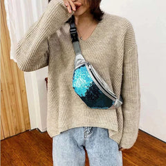 Sequin Waist Bag Glitter Fanny Pack Women`s Belt Bag