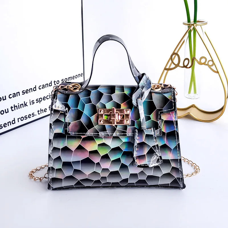Sequin Square Bag Crossbody Chains Women Shoulder Messenger Purse B112