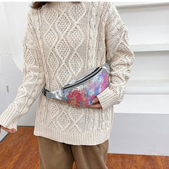 Sequined Holographic Fanny Pack Phone Messenger Bag