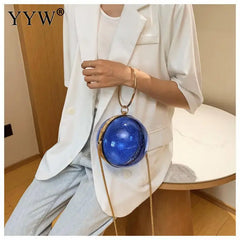 Sequined Round Handbags Party Bag With Chain Sling Bags Womens Mini Ring Handbag