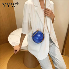 Sequined Round Handbags Party Bag With Chain Sling Bags Womens Mini Ring Handbag