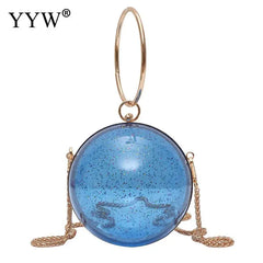 Sequined Round Handbags Party Bag With Chain Sling Bags Womens Mini Ring Handbag