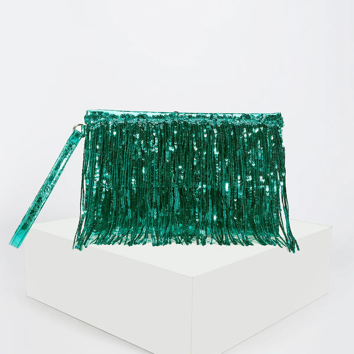 Sequins Evening Clutch Bag Tassel Small Handbag Party Bag Women Purse Wallet
