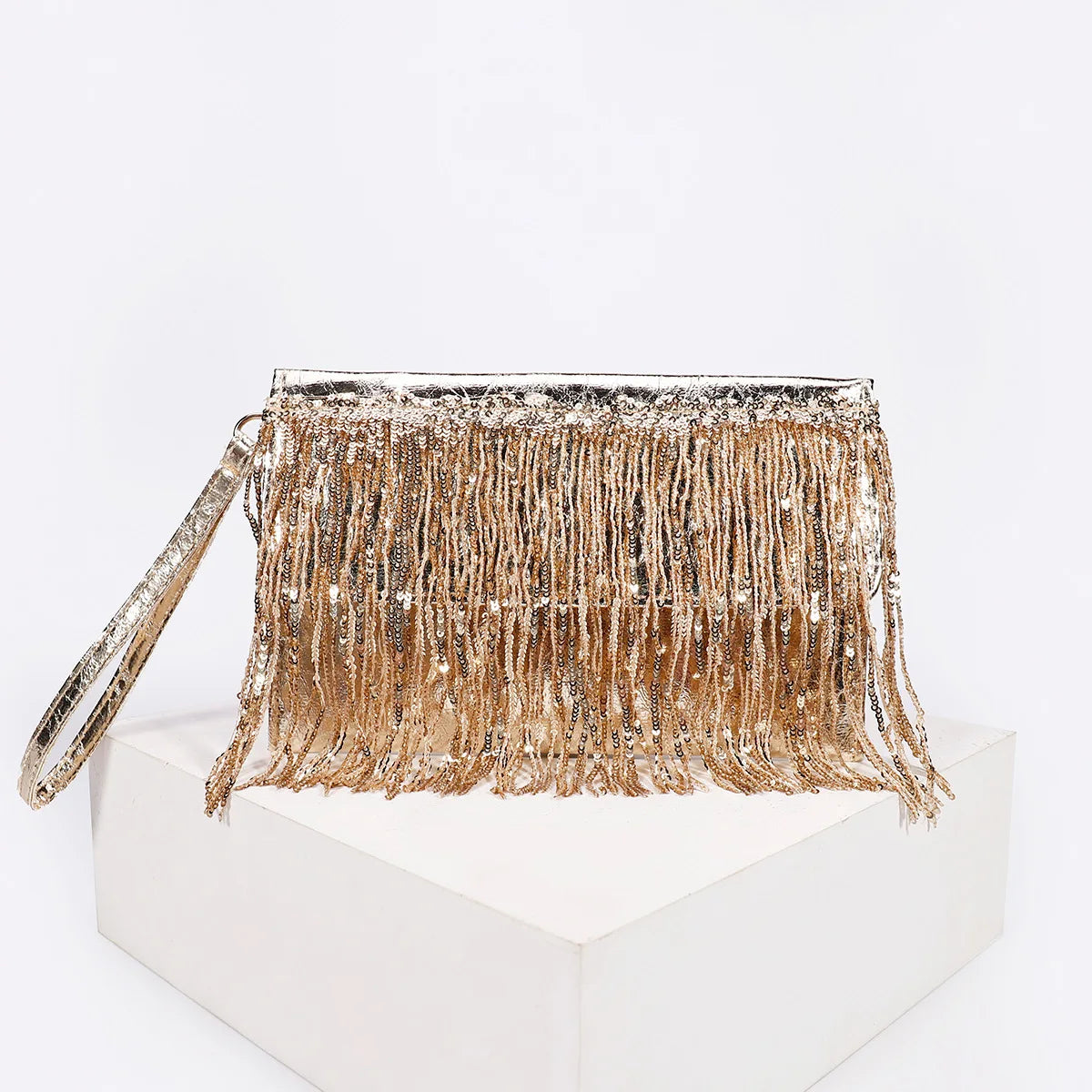 Sequins Evening Clutch Bag Tassel Small Handbag Party Bag Women Purse Wallet