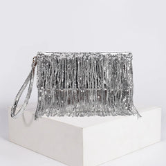 Sequins Evening Clutch Bag Tassel Small Handbag Party Bag Women Purse Wallet