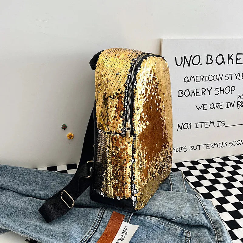 Sequins Women Backpacks Glitter Ladies Schoolbag Large Capacity Female Travel Ba