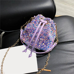 Sequins Bucket Bag Purses Handbags Shoulder Bag Girls Crossbody Bags