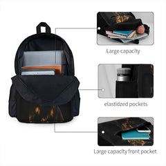 Tortie Cat Backpacks Men's and Women's Zippered Bag with Pockets