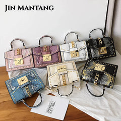 Serpentine Female Crossbody Bags Women Handbags Sac A Main Snakeskin Shoulder Sq