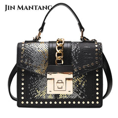 Serpentine Female Crossbody Bags Women Handbags Sac A Main Snakeskin Shoulder Sq
