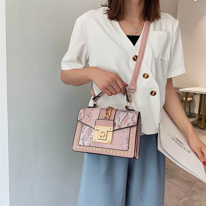 Serpentine Crossbody Bag Women Handbag Snakeskin Shoulder Bag
