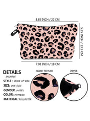 Leopard Printed Cosmetics Organizer Bag Waterproof Makeup Bag