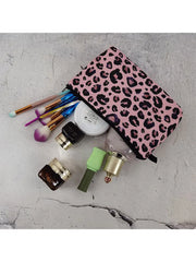 Leopard Printed Cosmetics Organizer Bag Waterproof Makeup Bag