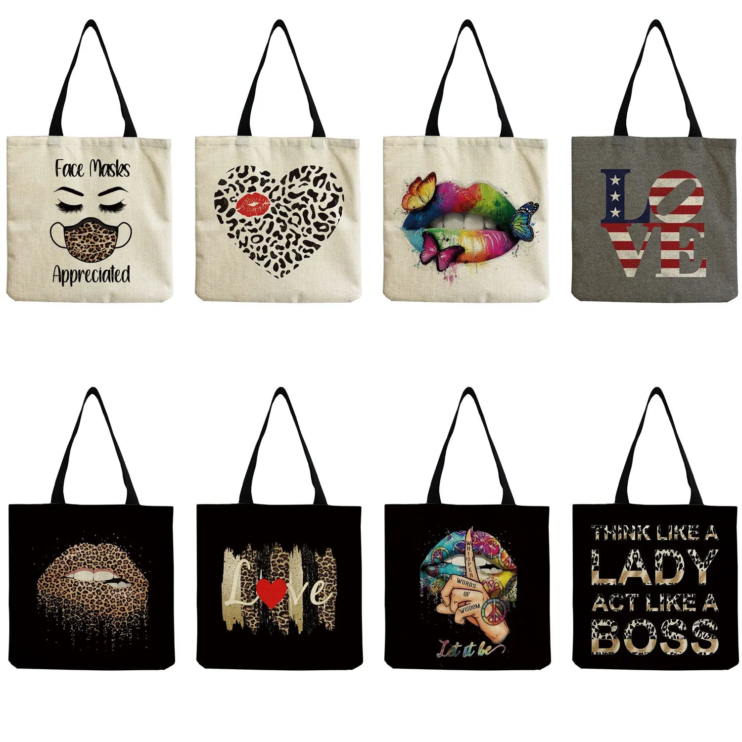 Sexy Lip Print Eco Friendly Shopper Bag Beach Bag High Capacity Women Handbag