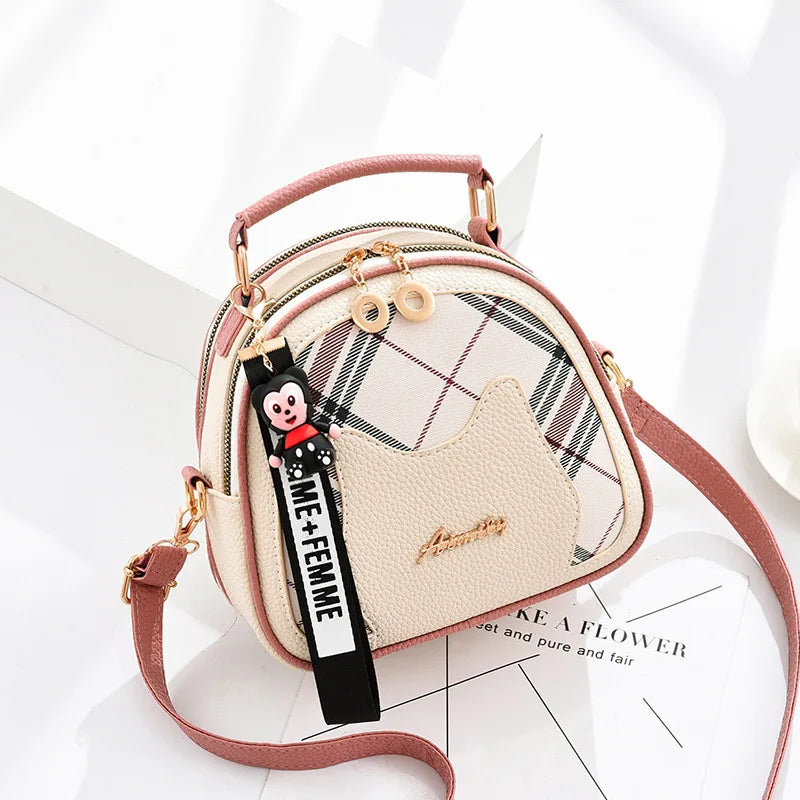 Shangxin Small Bag Women Ins Texture Handheld Crossbody Bag Mesh Red