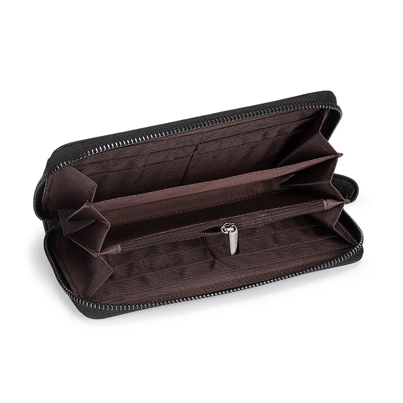 Sheepskin Knitting Leather RFID Purse Women Hasp Zipper Wallets
