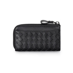 Sheepskin Woven Key Bag Leather Unisex Key Wallet Woman Keys Organizer
