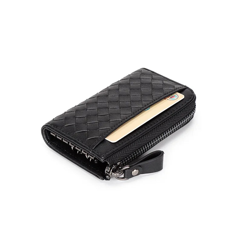 Sheepskin Woven Key Bag Leather Unisex Key Wallet Woman Keys Organizer