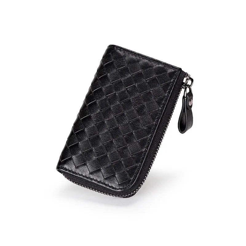 Sheepskin Woven Key Bag Leather Unisex Key Wallet Woman Keys Organizer