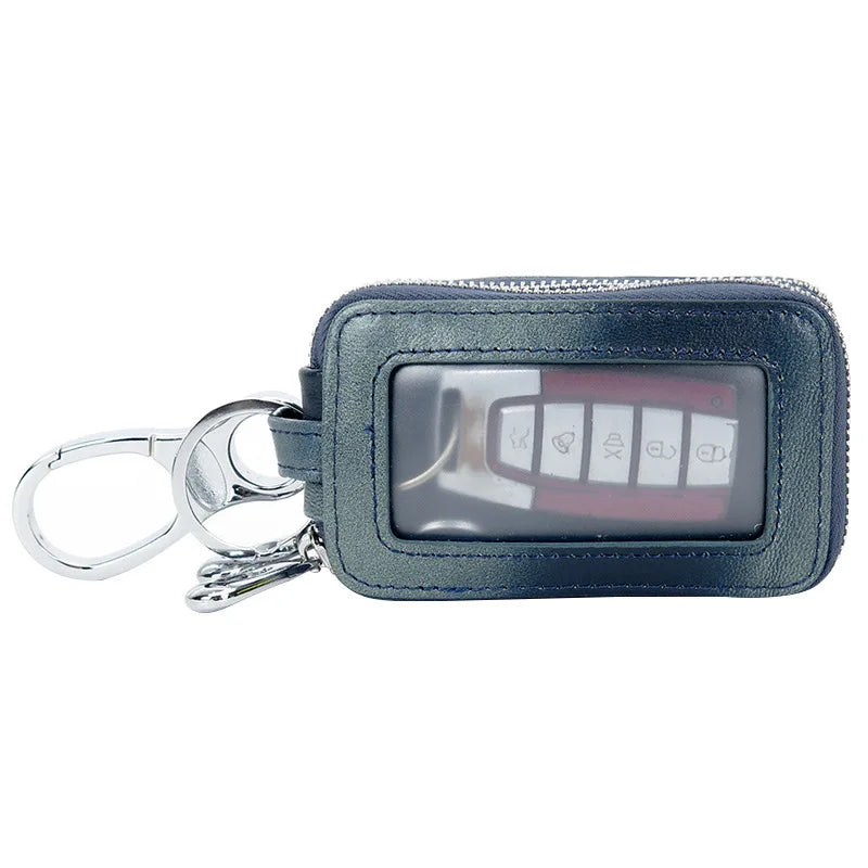 Sheepskin Woven Waist Hanging Leather Car Key Holder Case