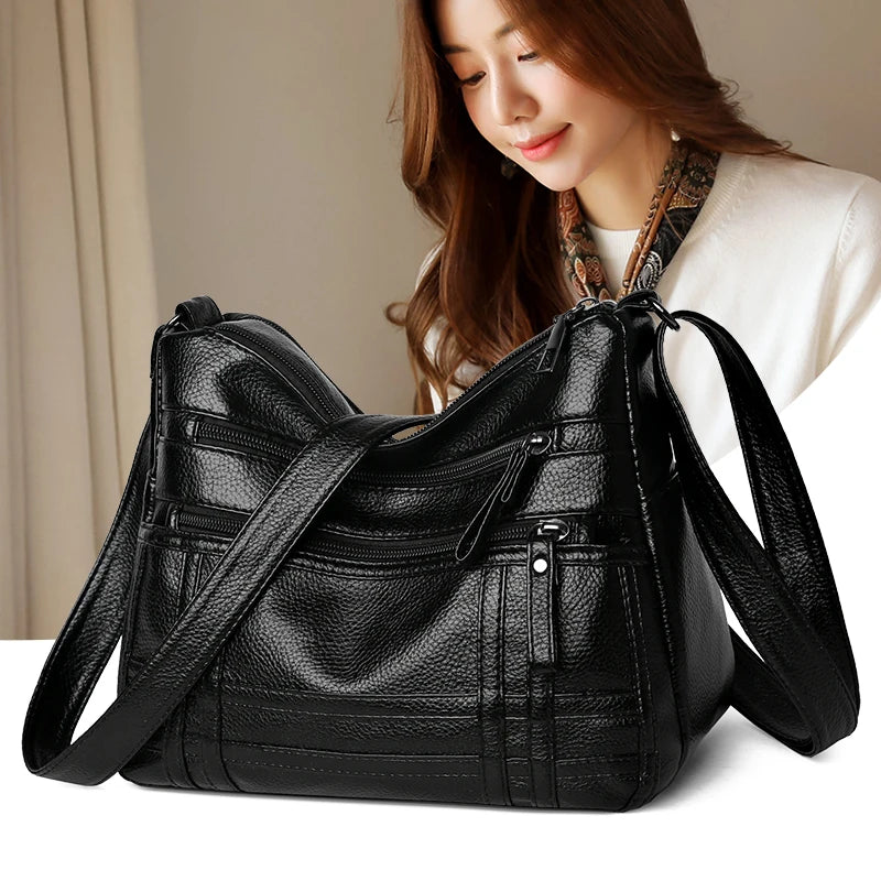 Sheepskin Grain Diagonal Cross Bag Youth Casual Ladies Large Shoulder Bag