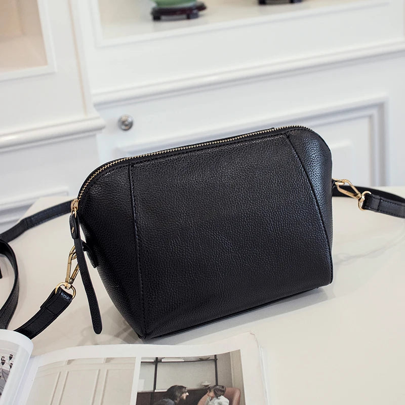 Shell Shoulder Bags Women Zipper PU Leather Cross-body Street Storage Bolsa