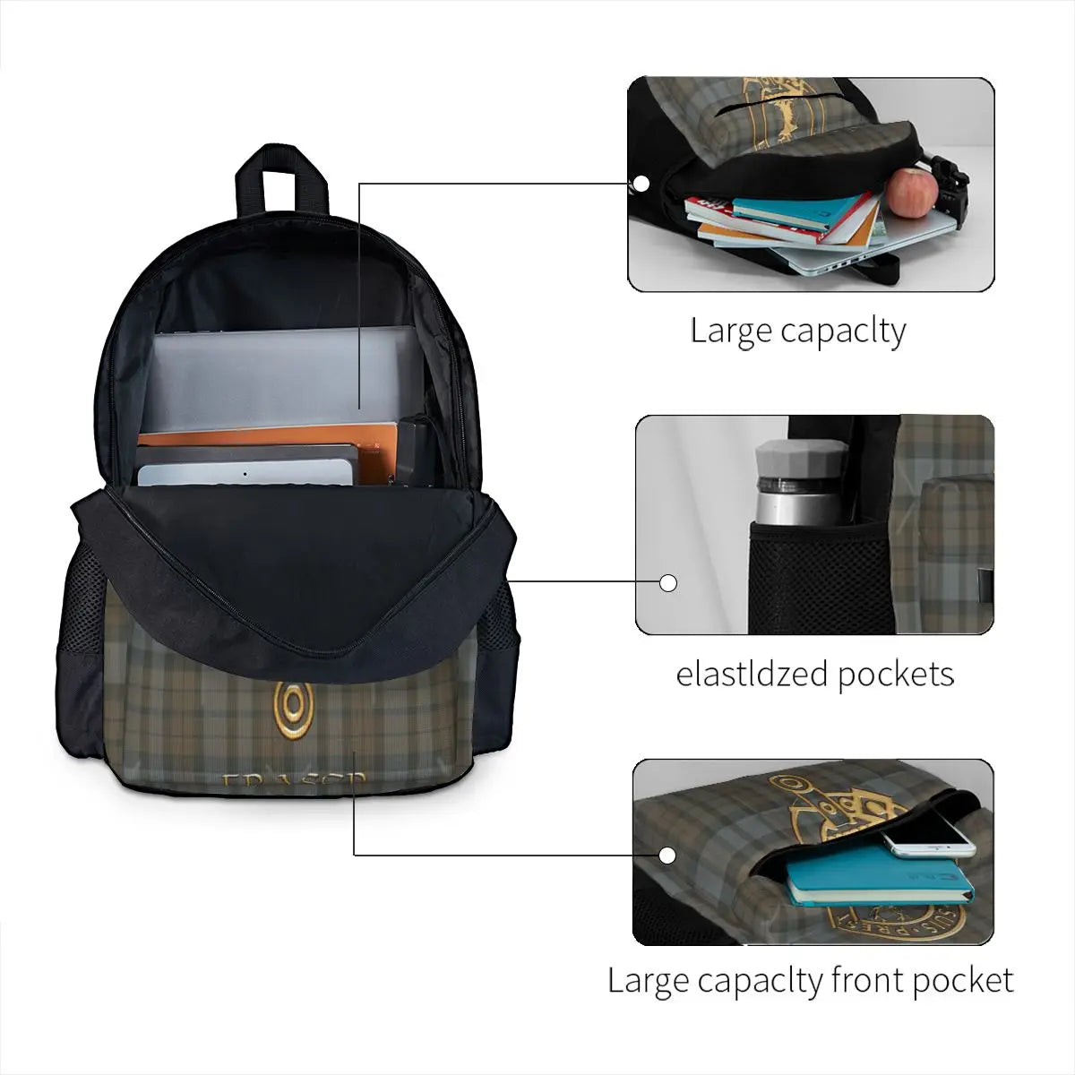 Shield Clan Fraser - Je Suis Prest Backpacks Men's Backpacks Bags For Women